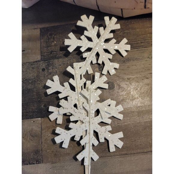 Snowflake glitter branch xmas decor AS IS - Picture 3 of 5
